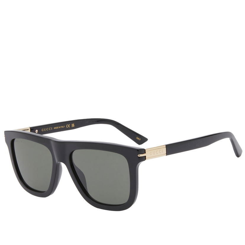 Sunčane naočale Gucci Men's Web Ingot Sunglasses Black/Grey Crna | GG1502S-001