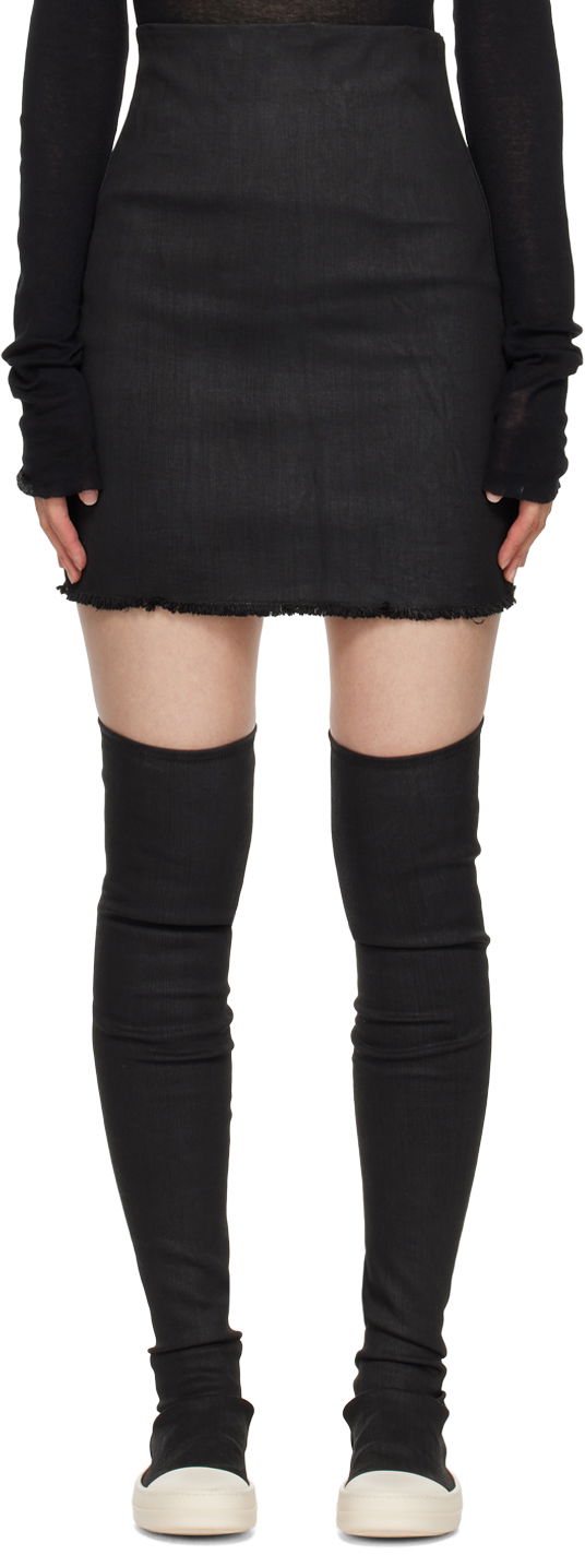 Suknja Rick Owens Owens Dirt Denim Mini Skirt Crna | DS02D2346 SBW
