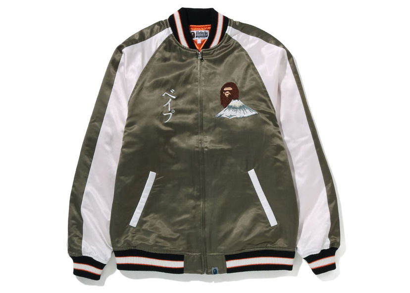 Jakna BAPE BAPE Bape Souvenir Jacket Olive Drab Zelena | 1I80-141-010