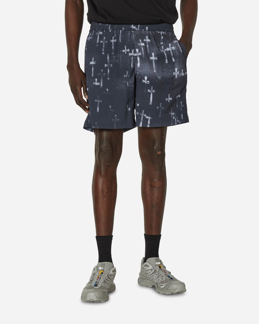 Kratke hlače Aries Graveyard Board Shorts Black Crna | SUAR30100 BLK