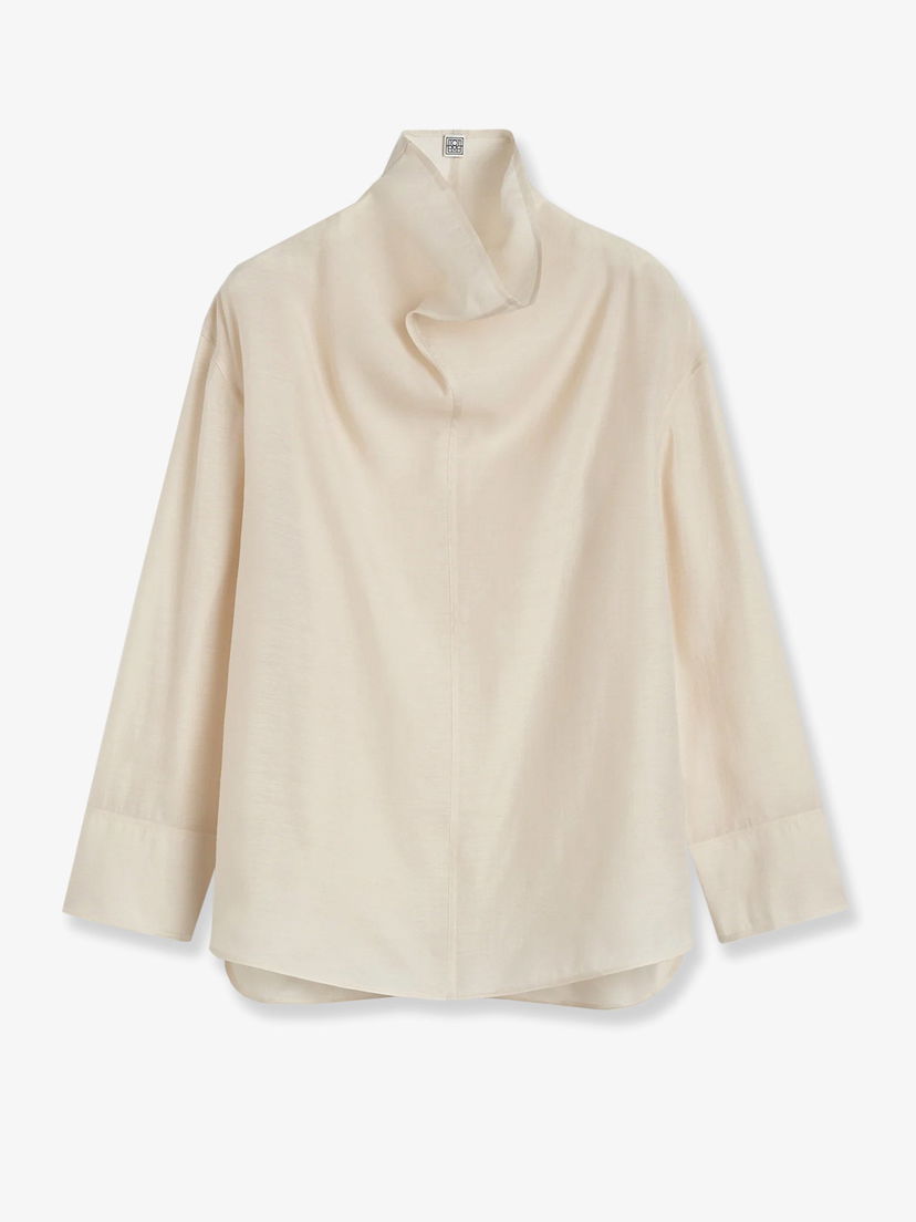 Košulja TOTEME Draped Neck Blouse Bež | 244WRT0371FB0265116