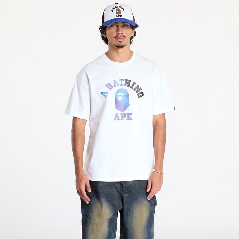 Majica kratkih rukava BAPE Tie Dye College Tee White/ Black Bijela | 001TEK801032M WH2