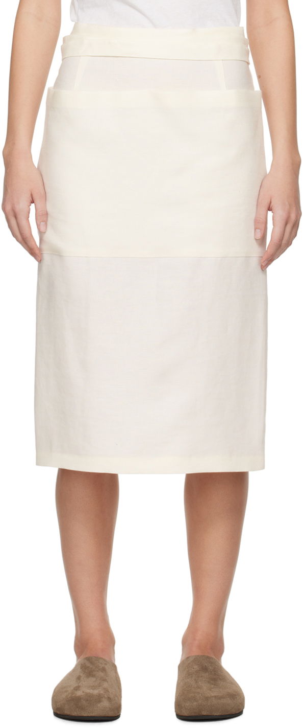 Suknja The Row Midi Skirt With Pockets Bijela | 7905-W2929