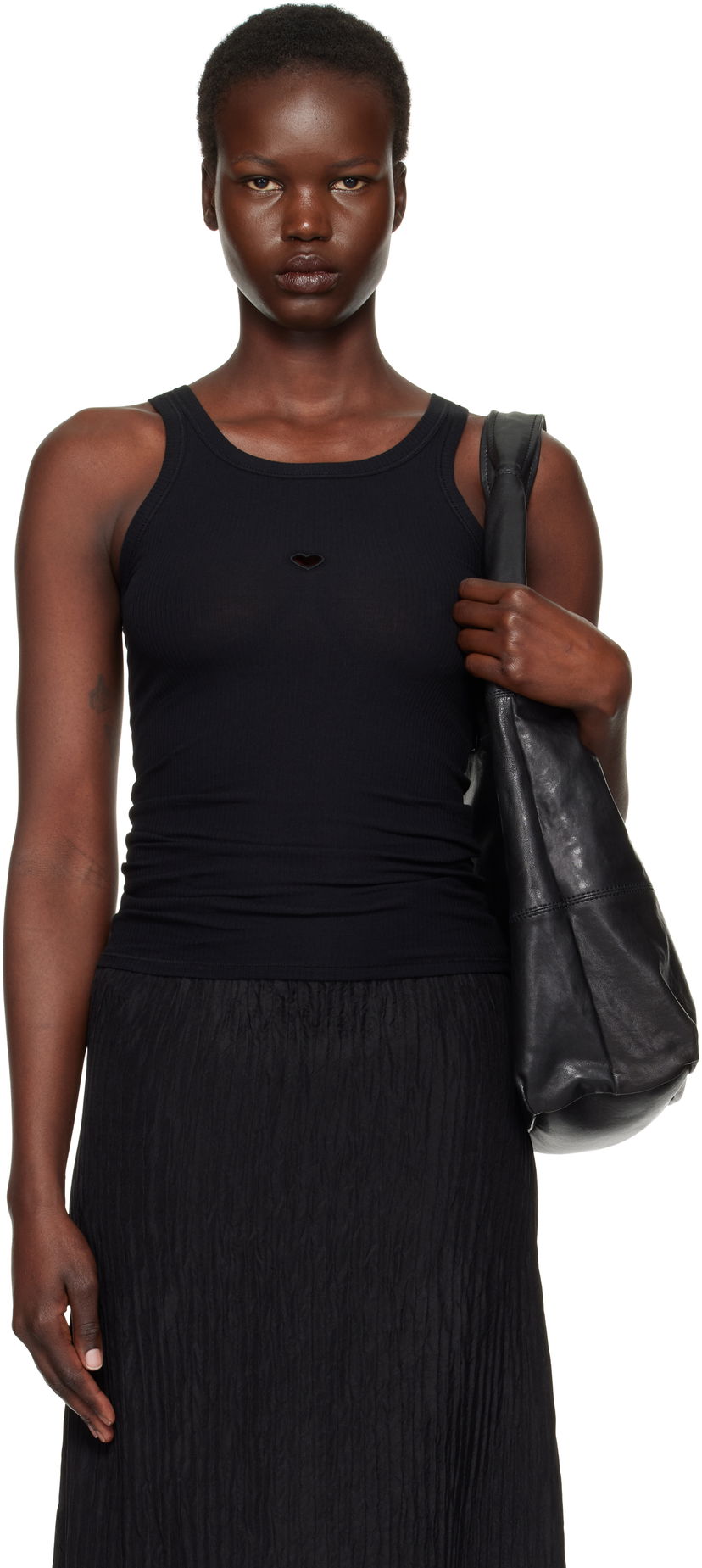 Majica bez rukava Baserange Heart Tank Top Crna | TOHT-RB-000