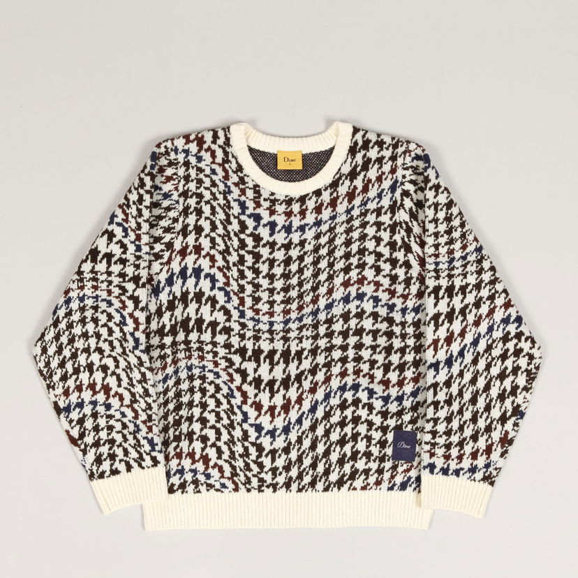 Džemper Dime Houndstooth Knit Sweater Bijela | DIMEHO247CRE