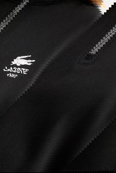 Dukserice Lacoste Cotton Half-Zip Sweatshirt with Paris Logo Print Crna | SH2735, 10