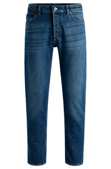 Jeans BOSS Tapered-Fit Stretch Denim Jeans Plava | 50511506