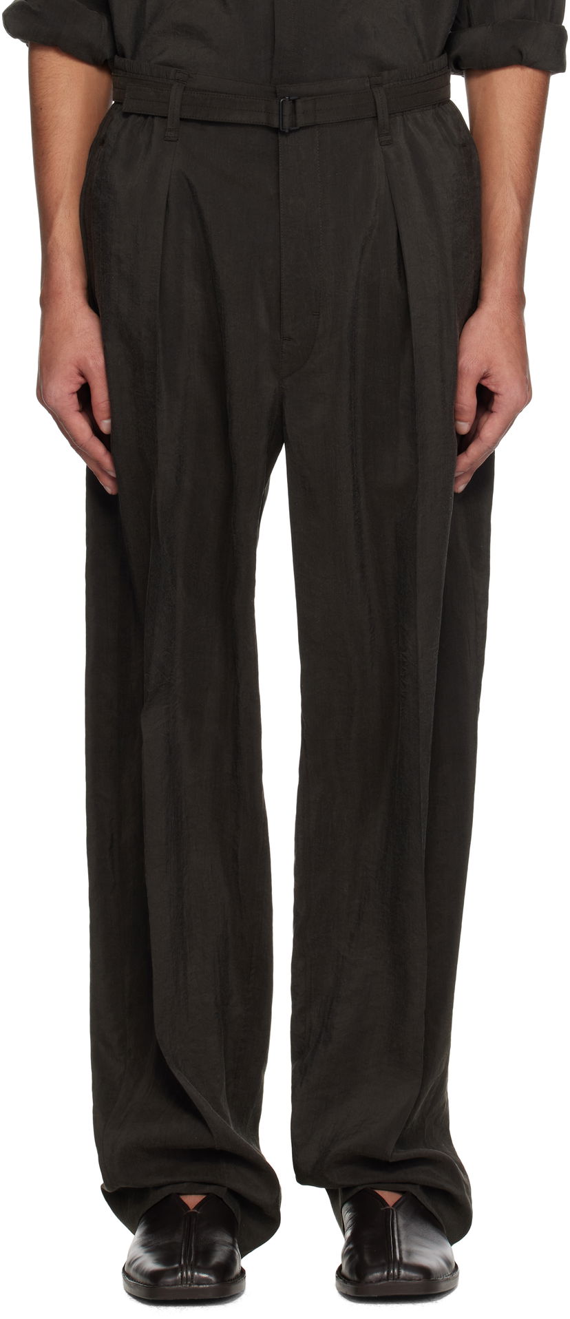 Hlače LEMAIRE Lemaire Belted Relaxed Trousers Crna | PA1196 LF1308
