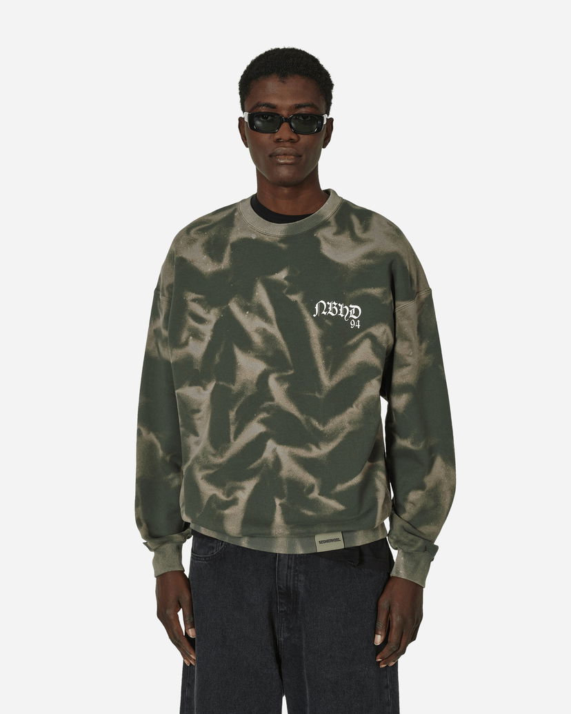 Dukserice Neighborhood Tie-Dye Crewneck Sweatshirt Olive Drab Zelena | 241FPNH-CSM09 OD