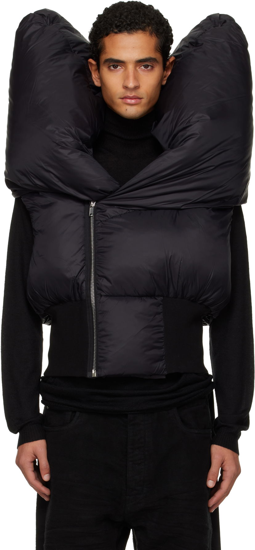 Prsluk Rick Owens Concordians Anubis Padded High-Collar Vest Crna | DU02E7790 NP