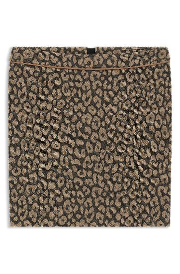 Suknja BOSS Leopard Jacquard Mini Skirt Smeđa | 50545996