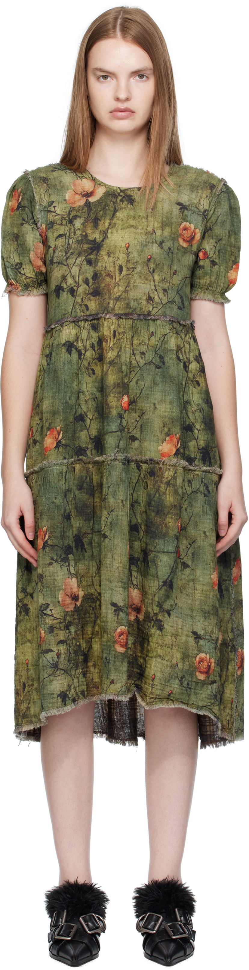 Haljina R13 R13 Relaxed Reversible Midi Dress Zelena | R13WR465-R582B