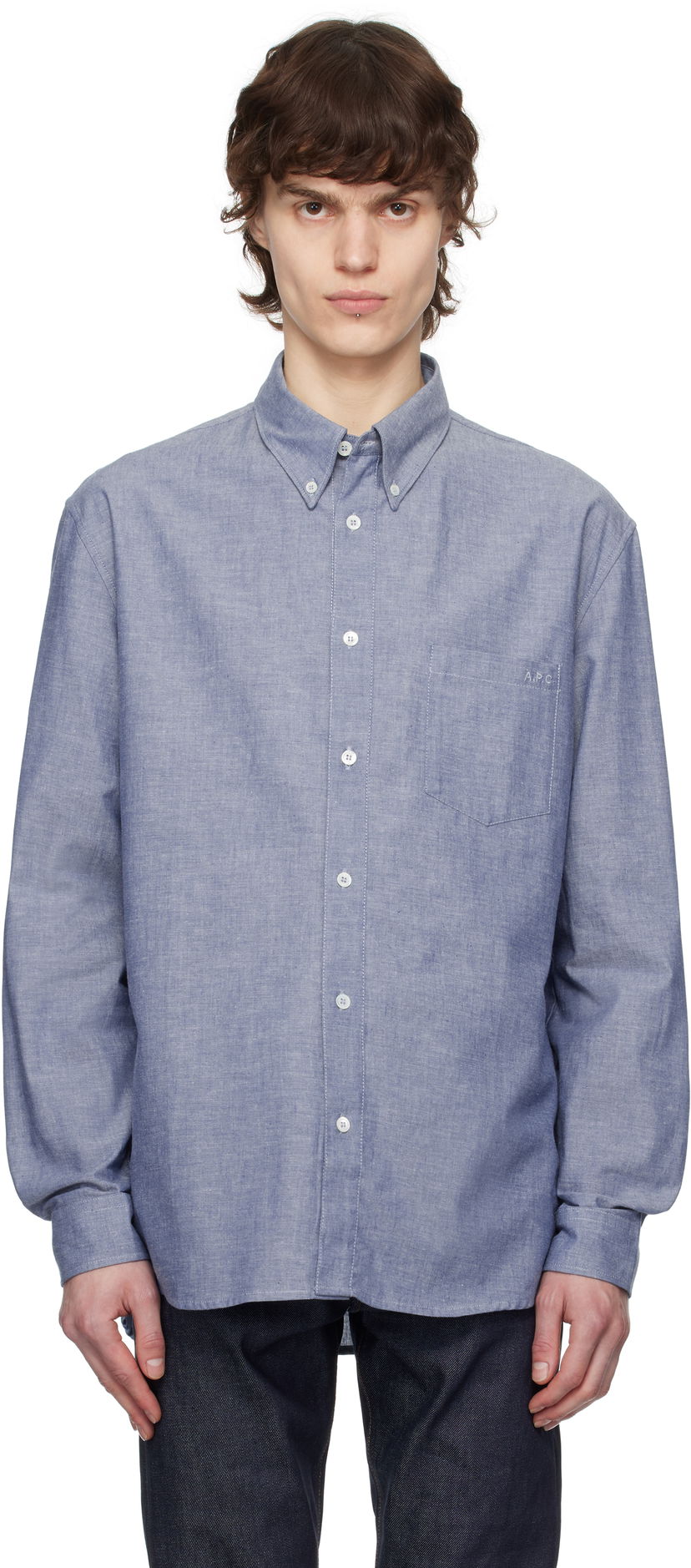 Košulja A.P.C. A.P.C. Edouard Embroidered Shirt Plava | COHDV-H12509