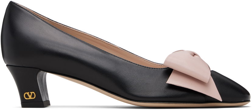 Nakit Valentino Valentino Garavani Bow Leather Heels Crna | 7W2S0LB5DDT