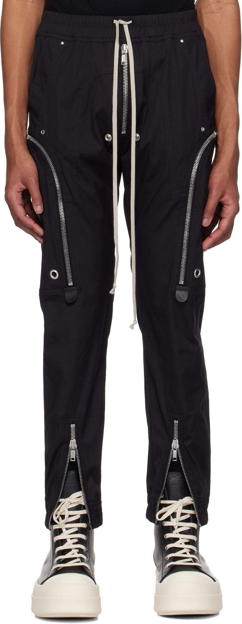 Cargo hlače Rick Owens Rick Owens Hollywood Bauhaus Cargo Pants Crna | RU01E5377 TE