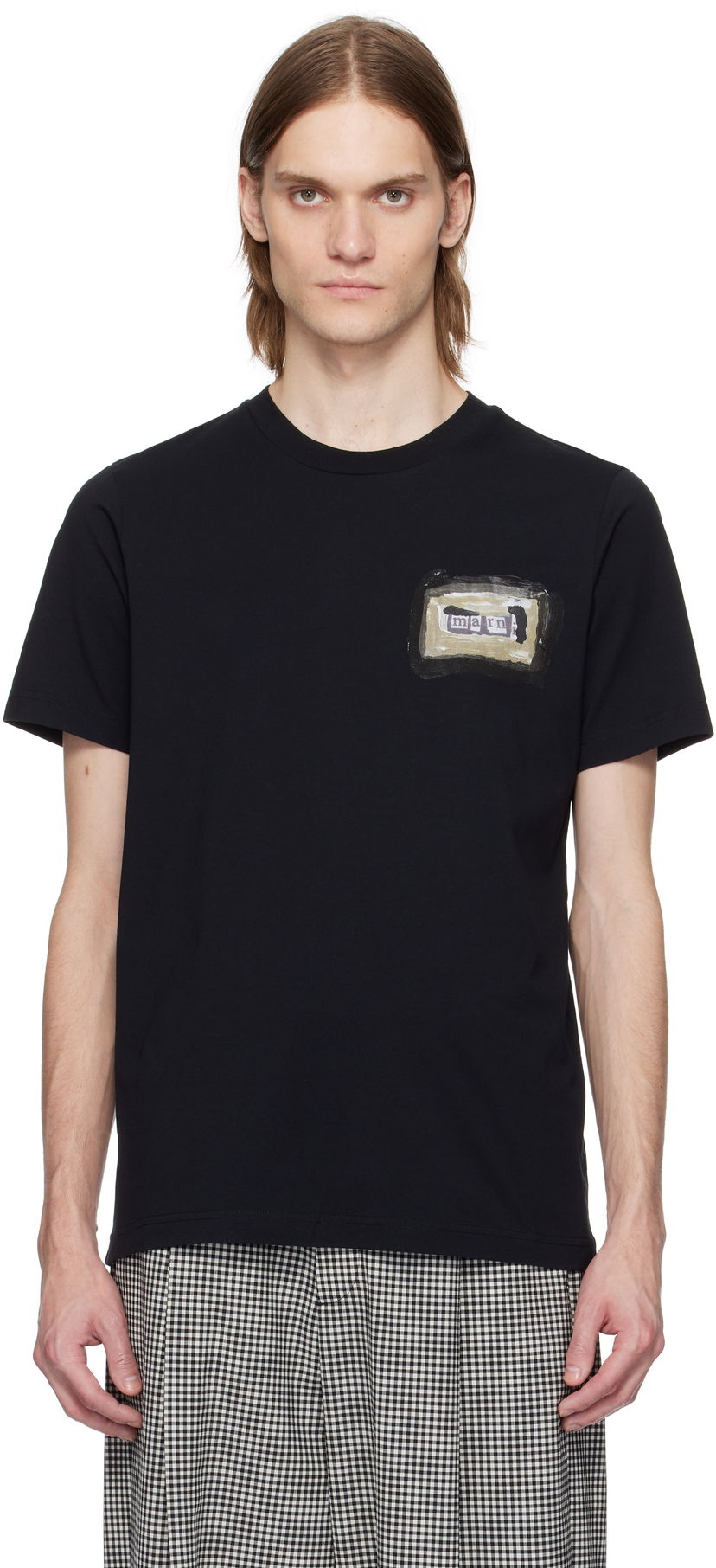 Majica kratkih rukava Marni Marni Collage Print Cotton T-Shirt Crna | HUMU0198BP USCX92