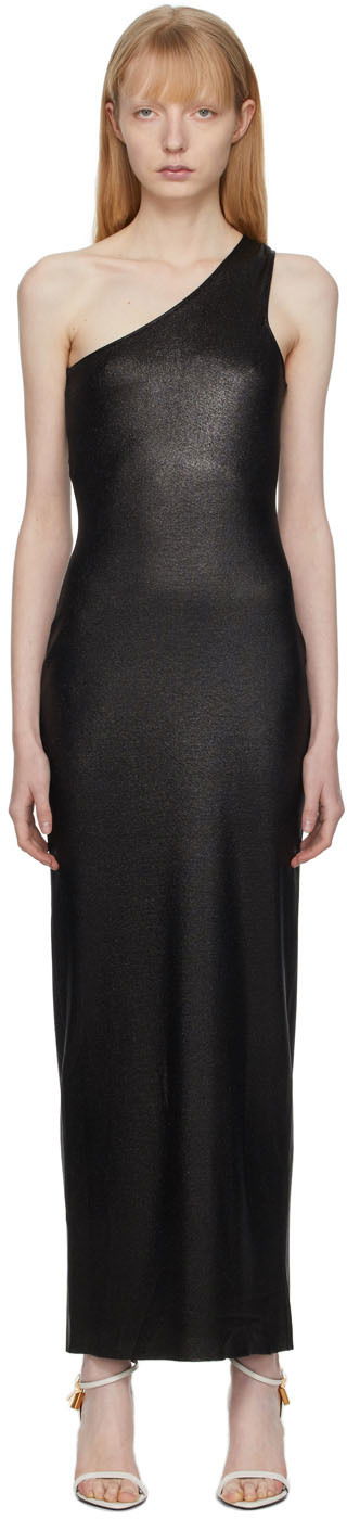 Haljina Tom Ford One Shoulder Glossy Long Dress Crna | ACK287-YAX370