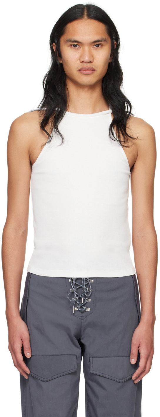 Majica bez rukava Dion Lee Slim-Fit Tank Top Bijela | C3166PS24