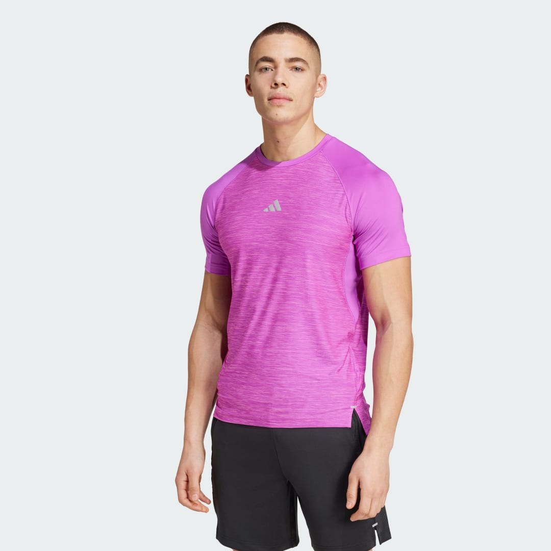 Majica kratkih rukava adidas Performance Gym+ Training 3-Stripes Ljubičasta | IW5892, 0