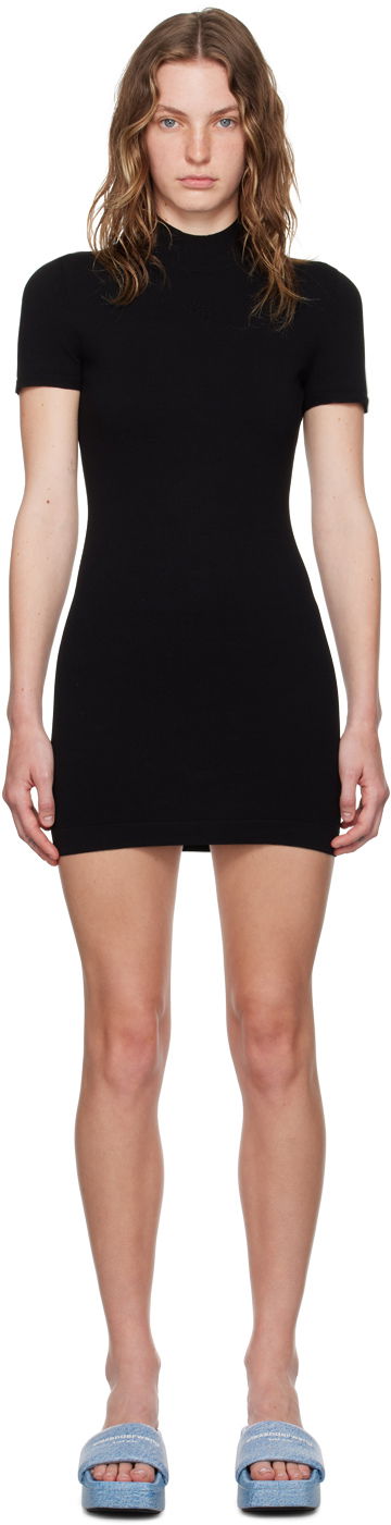Haljina Alexander Wang Alexanderwang.t Embossed Mini Dress Crna | 4KC3246050