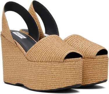 Tenisice i cipele Alaïa ALAÏA Wedge Paper Straw Heeled Sandals Bež | AA3S129TK054, 3