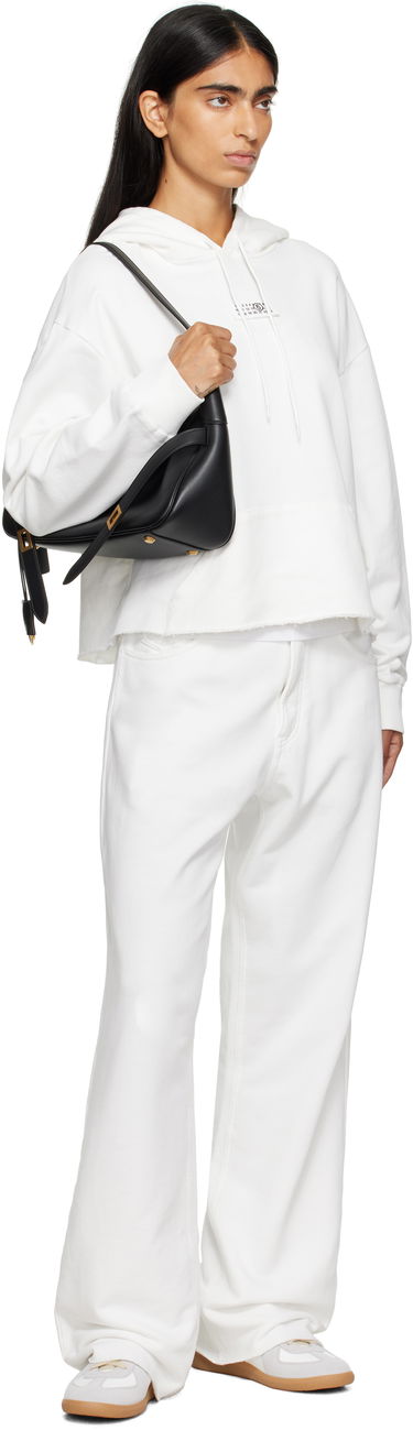 Dukserice Maison Margiela MM6 Maison Margiela Logo Patch Cropped Hoodie Bijela | S52GU0234 M25025, 3