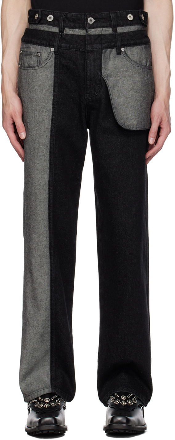 Jeans Feng Chen Wang Feng Chen Wang Inside Out Jeans Crna | FUF16TR01