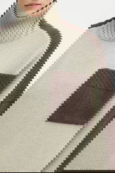 Džemper JW Anderson JW Anderson Two Tone Patch Pocket Turtleneck Sweater Višebojno | KW1402.YN0367, 3
