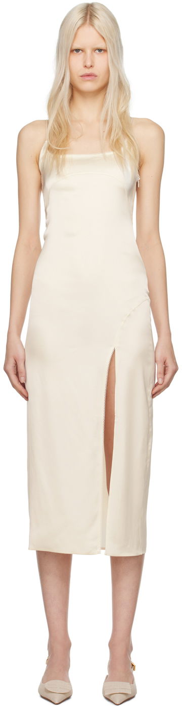 Haljina Jacquemus Jacquemus La Robe Notte Midi Slip Dress Bež | 24E241DR100-1000