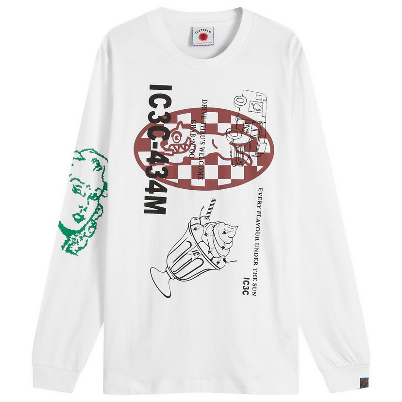 Majica kratkih rukava BBC IceCream Multi Graphic Long Sleeve T-Shirt, Size Large Bijela | IC25355-WHT