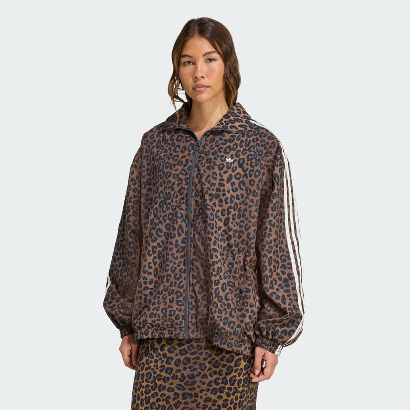 Jakna adidas Performance Leopard Firebird Oversized Track Jacket Smeđa | JW7301