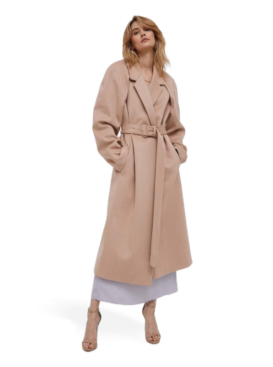 Kaputi CALVIN KLEIN Belted Waist Oversized Coat Bež | K20K205496
