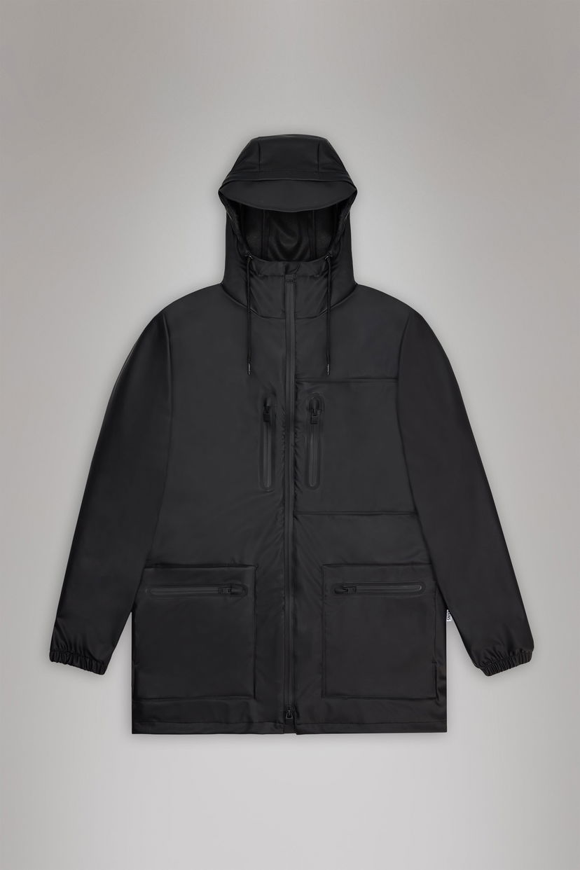 Parka Rains Cargo Long Jacket Crna | 12060\01