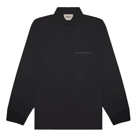 Polo majica Fear of God Essentials Long Sleeve Polo Crna | FOG-FW20-362