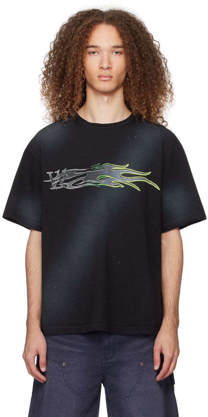Majica kratkih rukava We11done We11done Men's Graphic Print  T-Shirt Crna | WD-TT0-24-751-U-BK