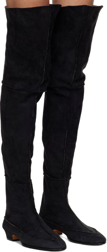 Tenisice i cipele The Row Suede Over-The-Knee Boots Crna | F1530-SH01, 3