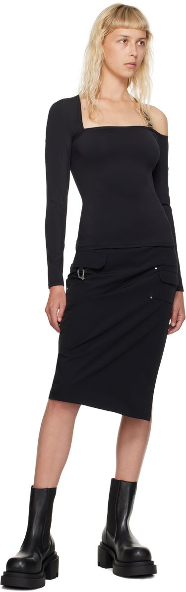 Majica kratkih rukava HELIOT EMIL One Shoulder Long Sleeve T-Shirt Crna | HE_W_13_026_P04_BLK01, 3