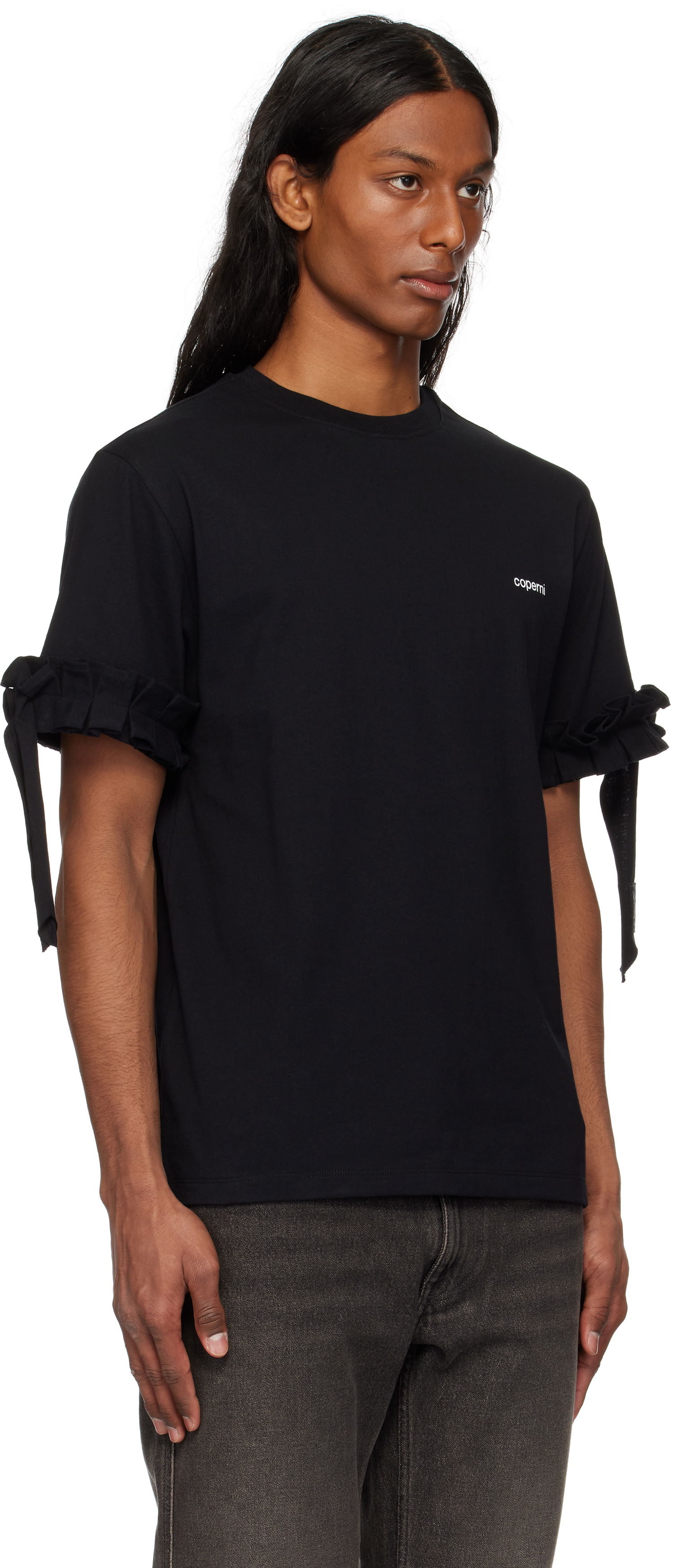 Majica kratkih rukava Coperni Coperni Ruffle Logo Boxy T-Shirt Crna | COPJS133F5028MEN, 1