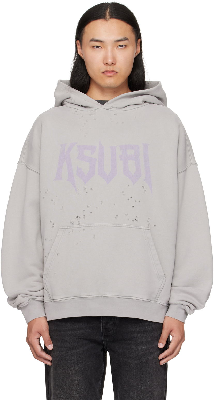 Dukserice Ksubi Blasted Hoodie Siva | MFA25FL005