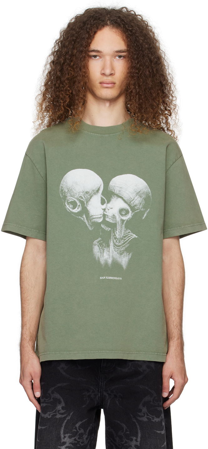 Majica kratkih rukava Han Kjøbenhavn Han Kjobenhavn Aliens Kissing T-Shirt Zelena | M-133228, 0