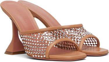 Njega cipela Amina Muaddi Amina Muaddi Lupita Crystal Net Heeled Sandals Bež | LUPITA CRYSTAL NET SLIPPER 95, 3