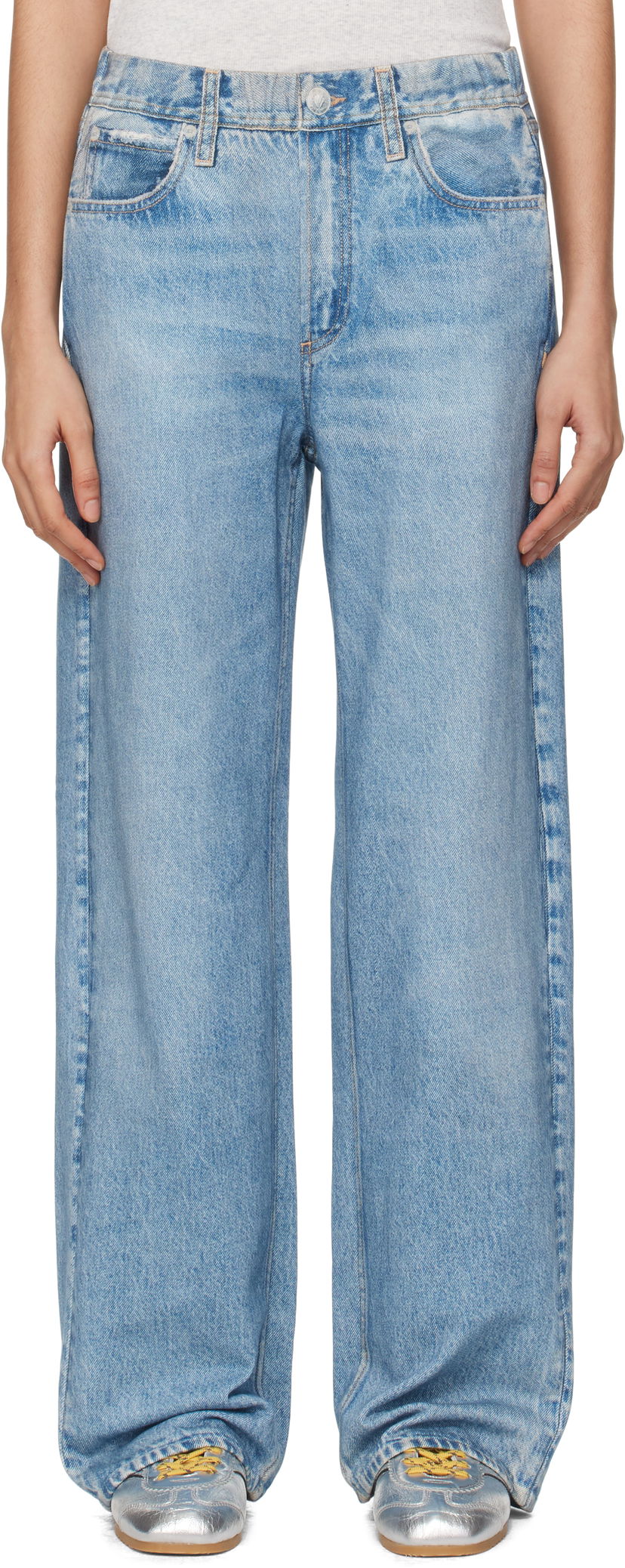 Jeans rag & bone Miramar Terry Wide-Leg Lounge Pants Plava | WCW24F70028202