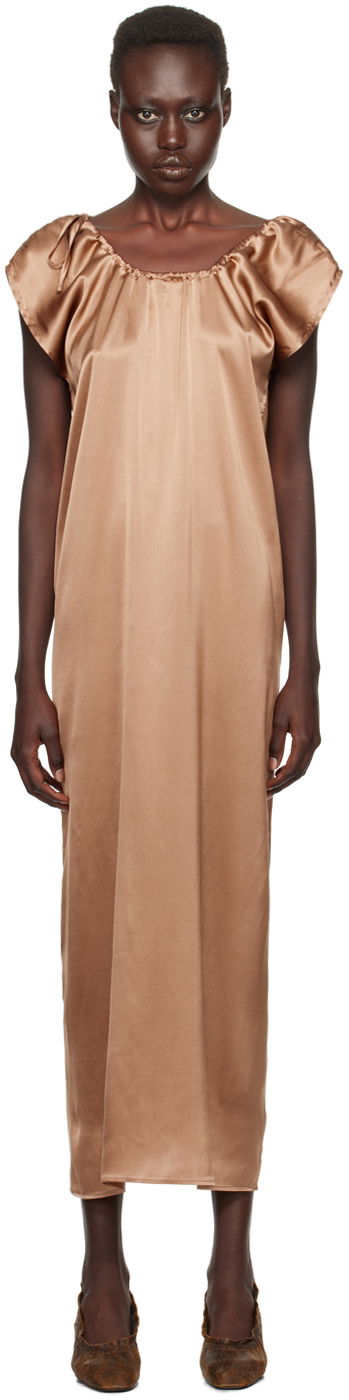 Haljina Baserange Silk Midi Dress Smeđa | DRMAX-SS-WI24
