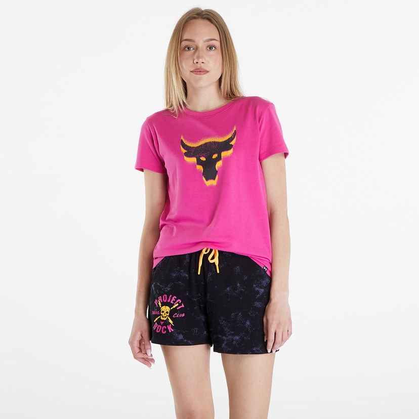 Majica kratkih rukava Under Armour Project Rock W Underground Core T Astro Pink/ Black Ružičasta | 1382708-686
