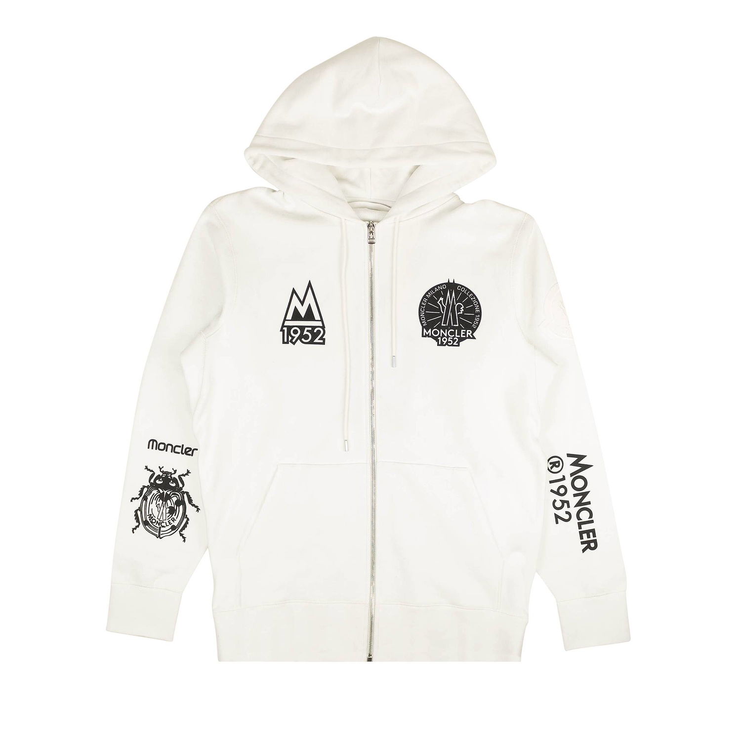 Dukserice Moncler Zip Up 1952 Logo Hoodie Bijela | G20928G00003809KX 001, 1