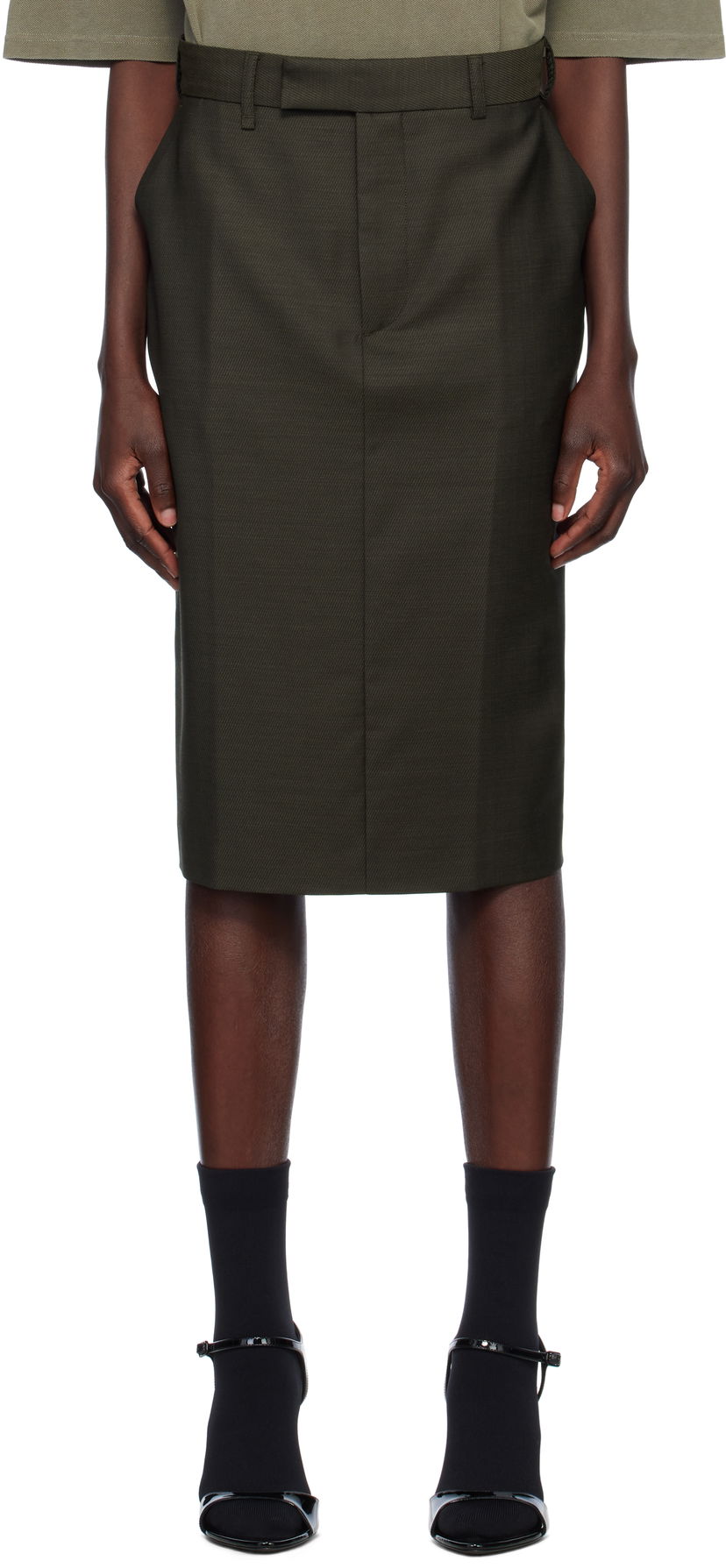 Suknja Martine Rose Jockstrap Midi Skirt Zelena | 365WT10414