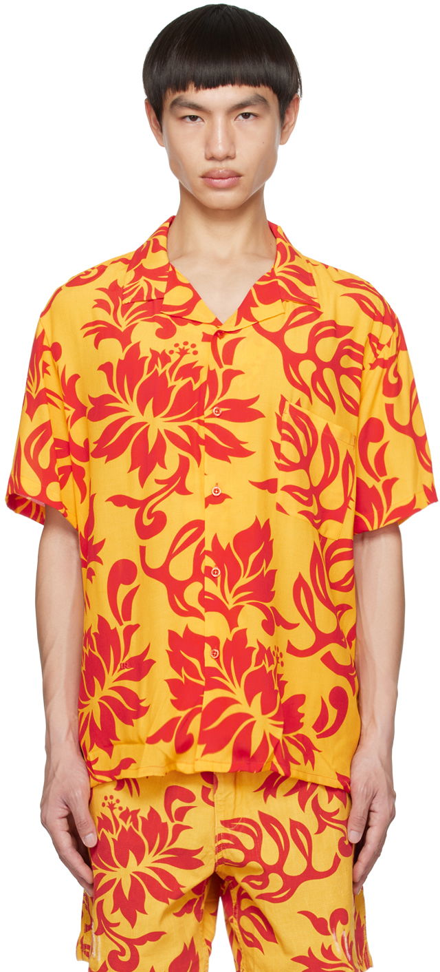Košulja ERL ERL Floral-Print Shirt Žuta | ERL06B003