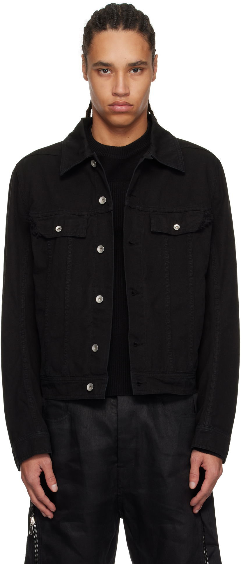 Jakna Rick Owens Rick Owens DRKSHDW Hollywood Trucker Denim Jacket Crna | DU01E3751 CVS