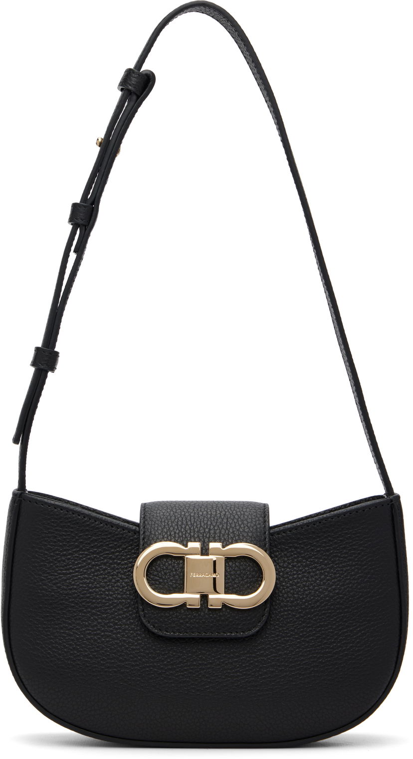 Ručna torbica FERRAGAMO Salvatore Ferragamo Double Gancini Mini Bag Crna | 785940