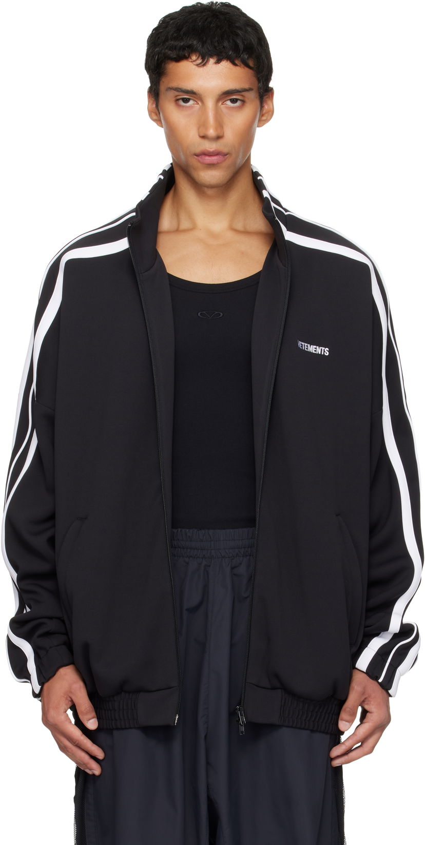 Jakna VETEMENTS VETEMENTS Gym Track Jacket Crna | UH76GJ300B